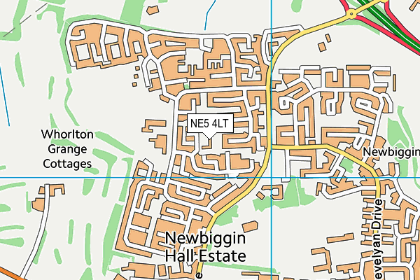 NE5 4LT map - OS VectorMap District (Ordnance Survey)