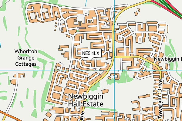 NE5 4LX map - OS VectorMap District (Ordnance Survey)