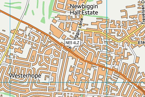 NE5 4LZ map - OS VectorMap District (Ordnance Survey)