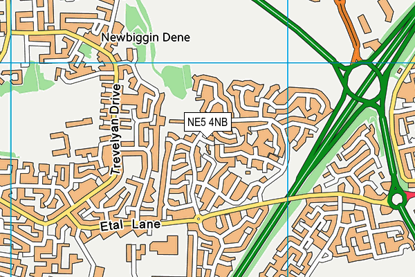 NE5 4NB map - OS VectorMap District (Ordnance Survey)