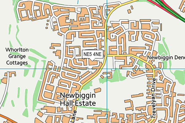 NE5 4NE map - OS VectorMap District (Ordnance Survey)
