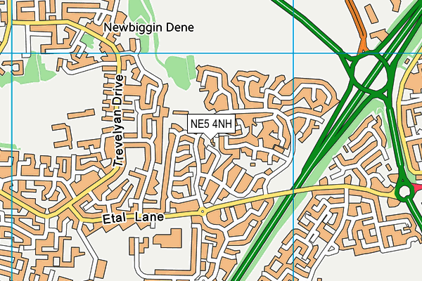 NE5 4NH map - OS VectorMap District (Ordnance Survey)