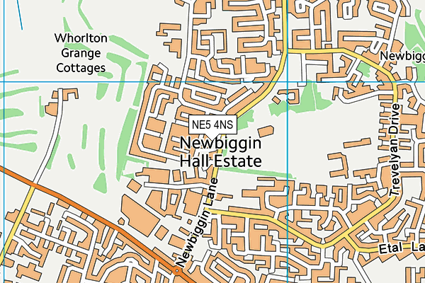 NE5 4NS map - OS VectorMap District (Ordnance Survey)