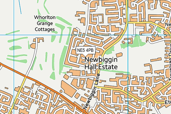 NE5 4PB map - OS VectorMap District (Ordnance Survey)