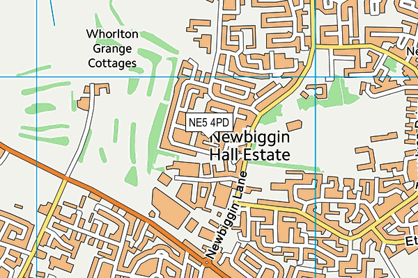 NE5 4PD map - OS VectorMap District (Ordnance Survey)