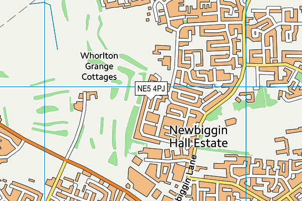 NE5 4PJ map - OS VectorMap District (Ordnance Survey)