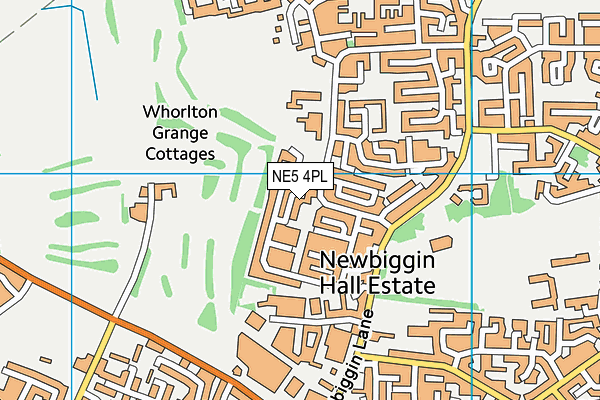 NE5 4PL map - OS VectorMap District (Ordnance Survey)
