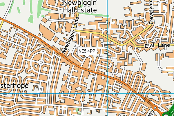 NE5 4PP map - OS VectorMap District (Ordnance Survey)
