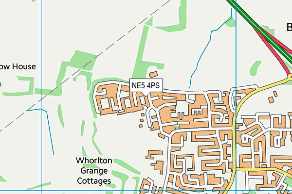 NE5 4PS map - OS VectorMap District (Ordnance Survey)