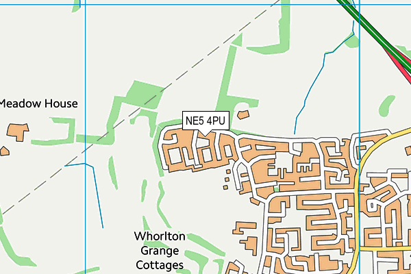 NE5 4PU map - OS VectorMap District (Ordnance Survey)