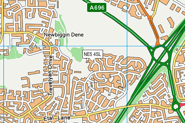 NE5 4SL map - OS VectorMap District (Ordnance Survey)