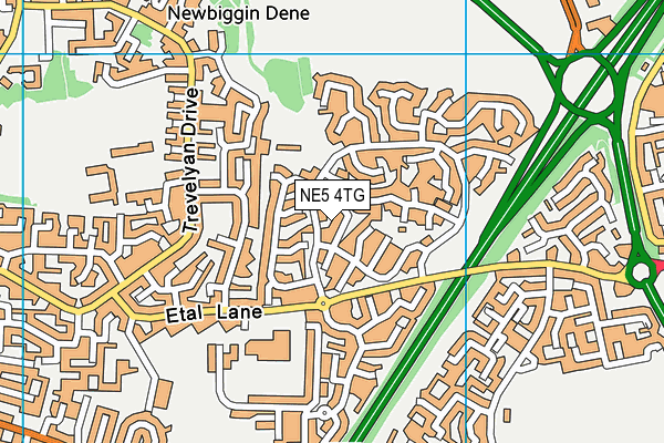 NE5 4TG map - OS VectorMap District (Ordnance Survey)