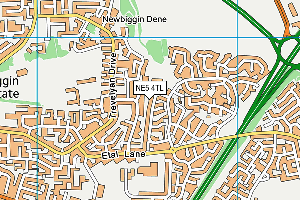 NE5 4TL map - OS VectorMap District (Ordnance Survey)