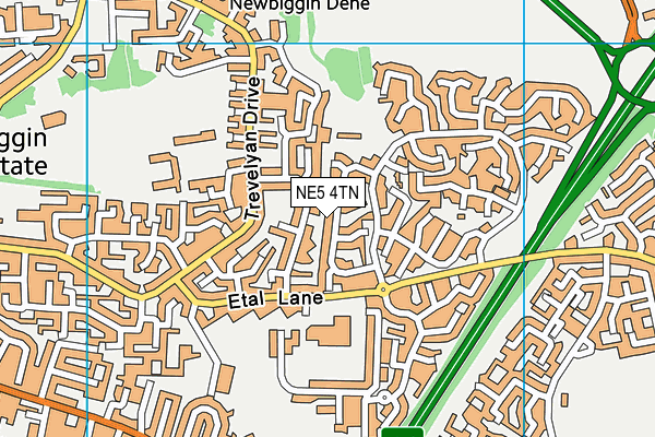 NE5 4TN map - OS VectorMap District (Ordnance Survey)