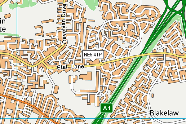 NE5 4TP map - OS VectorMap District (Ordnance Survey)