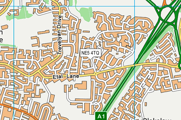 NE5 4TQ map - OS VectorMap District (Ordnance Survey)