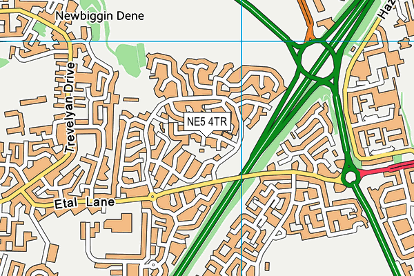 NE5 4TR map - OS VectorMap District (Ordnance Survey)