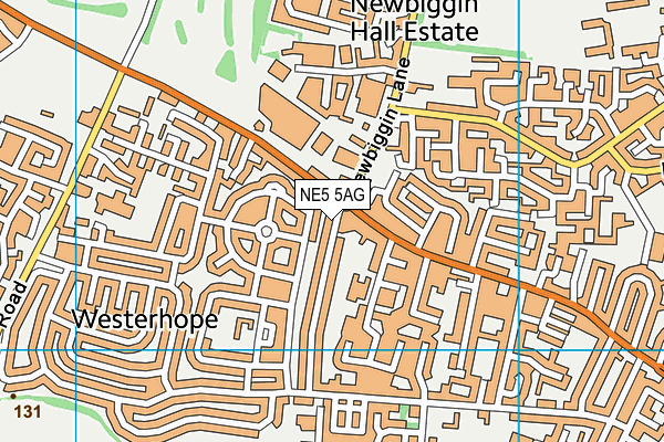 NE5 5AG map - OS VectorMap District (Ordnance Survey)
