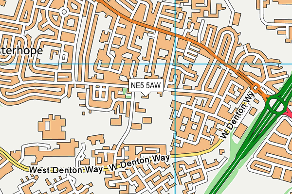 NE5 5AW map - OS VectorMap District (Ordnance Survey)