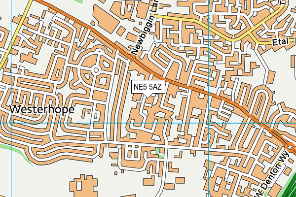 NE5 5AZ map - OS VectorMap District (Ordnance Survey)