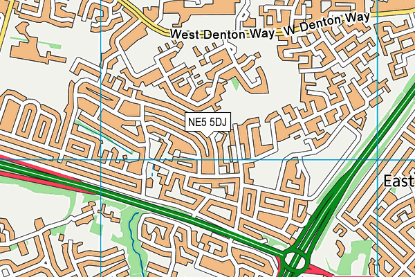 NE5 5DJ map - OS VectorMap District (Ordnance Survey)