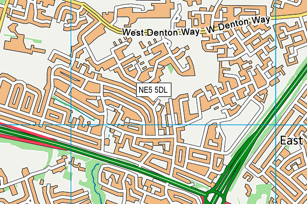 NE5 5DL map - OS VectorMap District (Ordnance Survey)