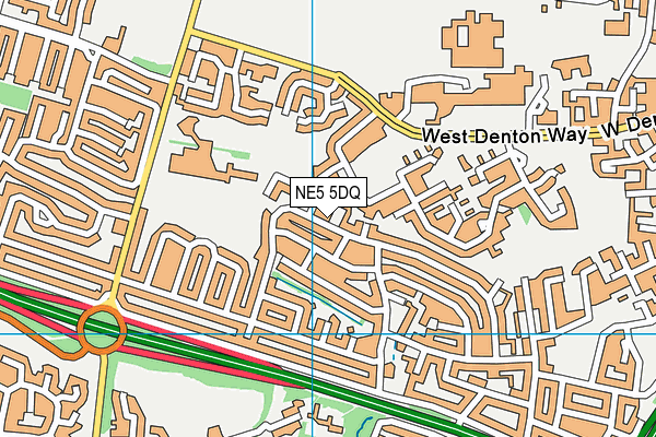 NE5 5DQ map - OS VectorMap District (Ordnance Survey)