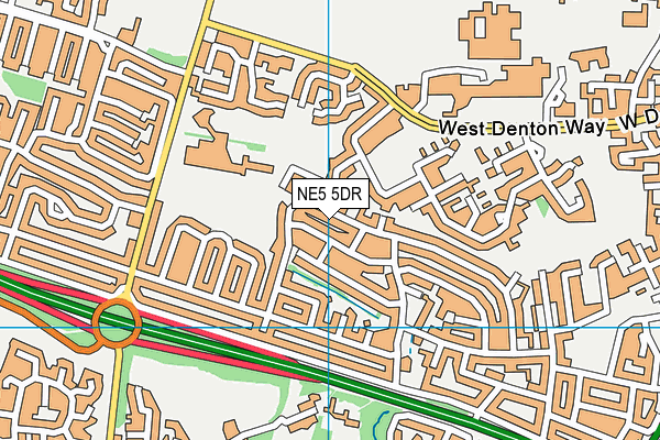NE5 5DR map - OS VectorMap District (Ordnance Survey)