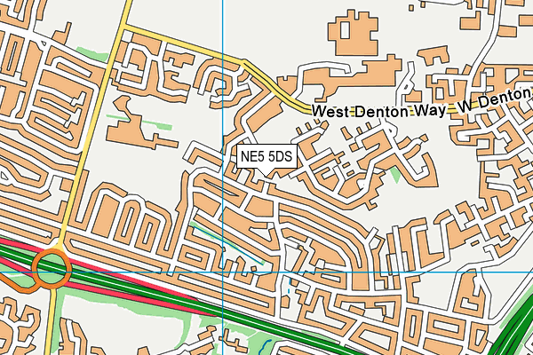 NE5 5DS map - OS VectorMap District (Ordnance Survey)