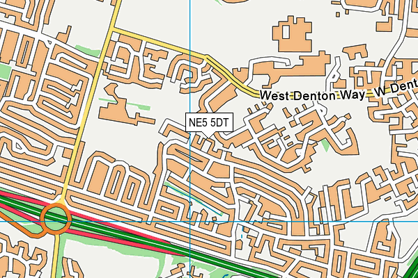 NE5 5DT map - OS VectorMap District (Ordnance Survey)