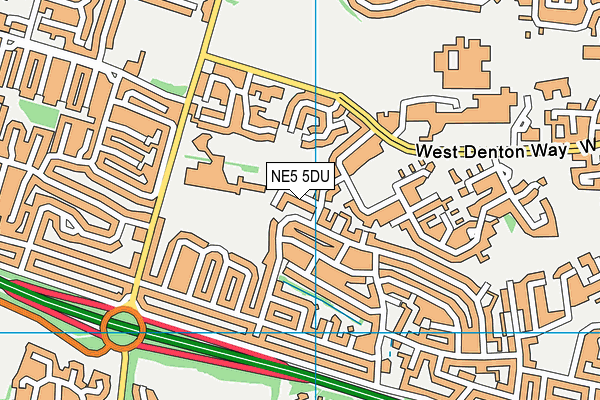 NE5 5DU map - OS VectorMap District (Ordnance Survey)