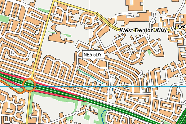 NE5 5DY map - OS VectorMap District (Ordnance Survey)