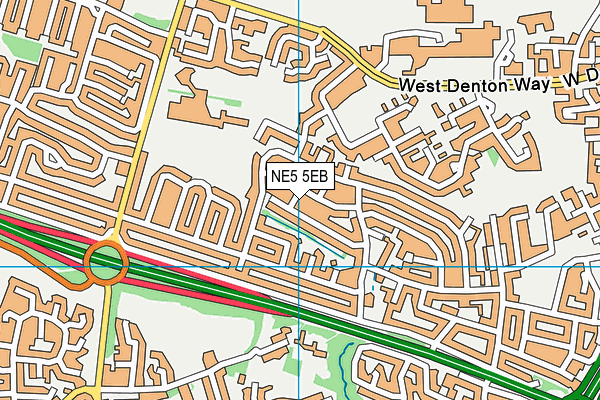 NE5 5EB map - OS VectorMap District (Ordnance Survey)