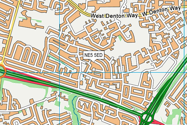 NE5 5ED map - OS VectorMap District (Ordnance Survey)