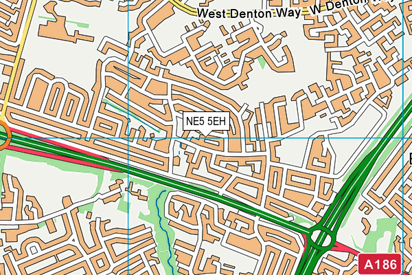 NE5 5EH map - OS VectorMap District (Ordnance Survey)