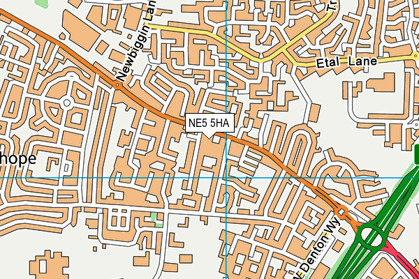 NE5 5HA map - OS VectorMap District (Ordnance Survey)