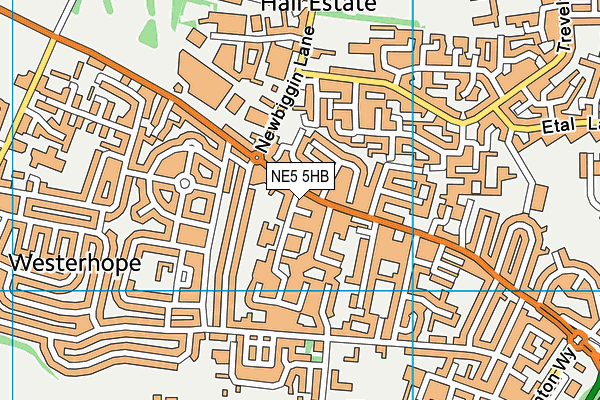 NE5 5HB map - OS VectorMap District (Ordnance Survey)