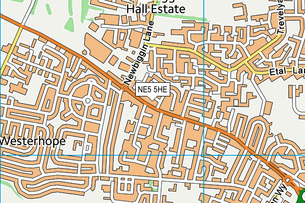 NE5 5HE map - OS VectorMap District (Ordnance Survey)