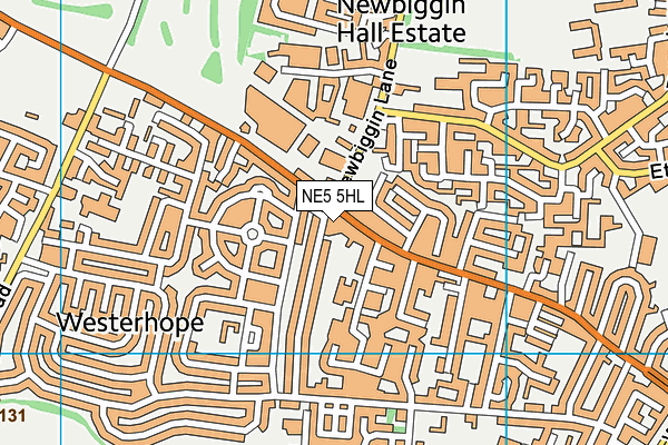 NE5 5HL map - OS VectorMap District (Ordnance Survey)