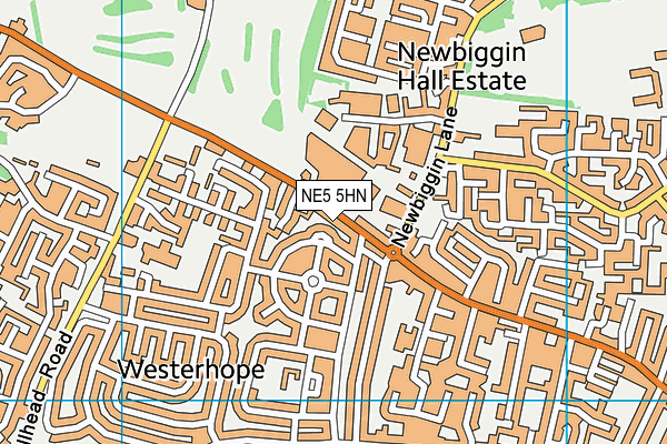NE5 5HN map - OS VectorMap District (Ordnance Survey)