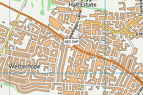 NE5 5HP map - OS VectorMap District (Ordnance Survey)