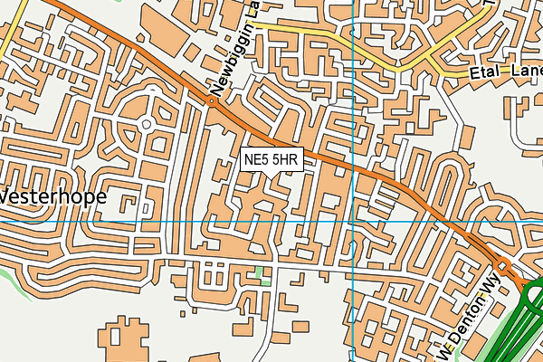 NE5 5HR map - OS VectorMap District (Ordnance Survey)