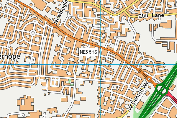 NE5 5HS map - OS VectorMap District (Ordnance Survey)
