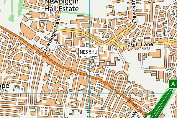 NE5 5HU map - OS VectorMap District (Ordnance Survey)