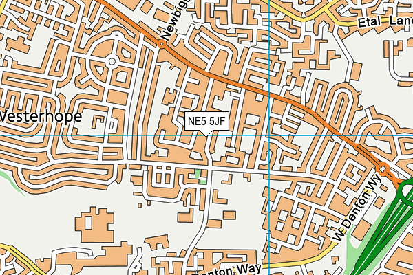 NE5 5JF map - OS VectorMap District (Ordnance Survey)