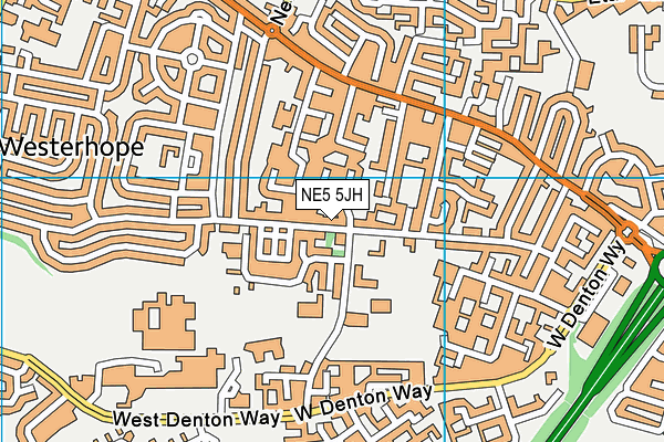 NE5 5JH map - OS VectorMap District (Ordnance Survey)