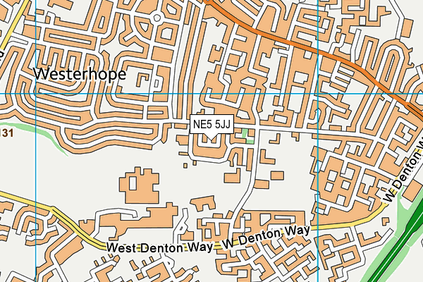 NE5 5JJ map - OS VectorMap District (Ordnance Survey)