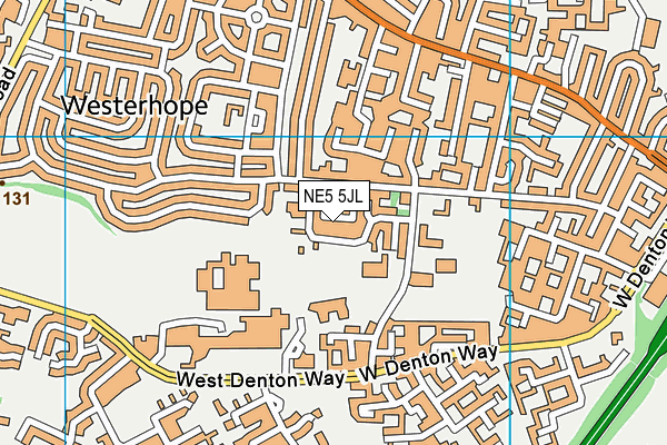 NE5 5JL map - OS VectorMap District (Ordnance Survey)