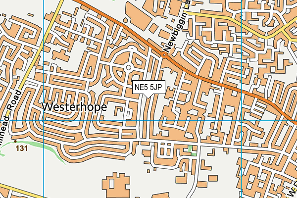 NE5 5JP map - OS VectorMap District (Ordnance Survey)