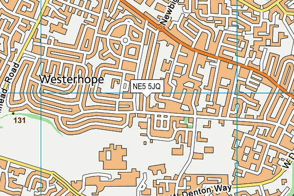NE5 5JQ map - OS VectorMap District (Ordnance Survey)